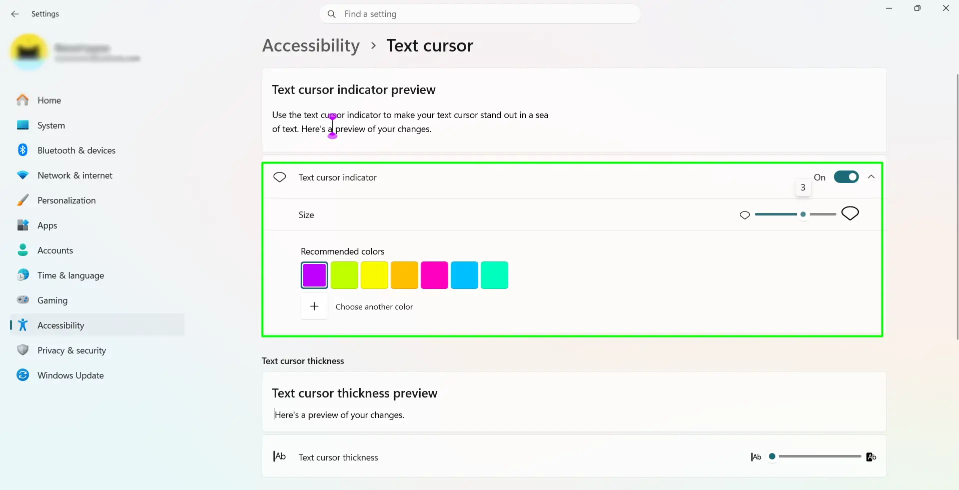 Customize the Text Cursor