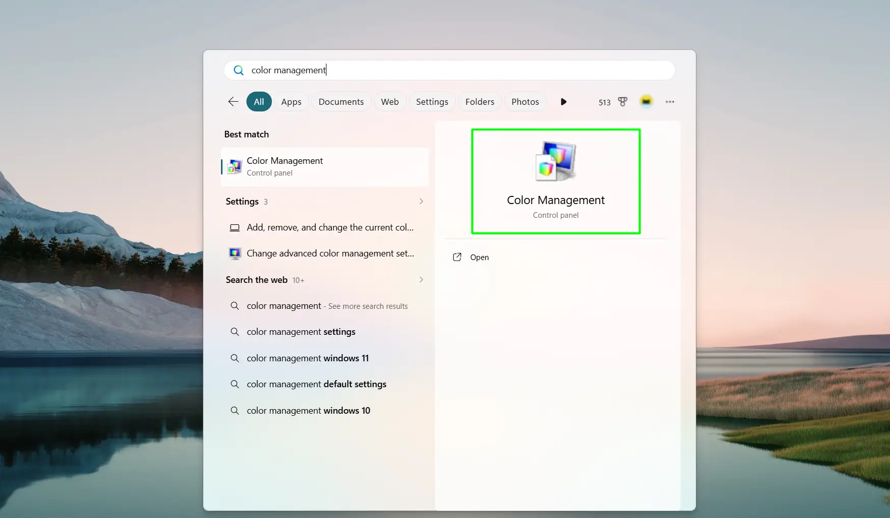 How to Open Color Management in Windows 11
