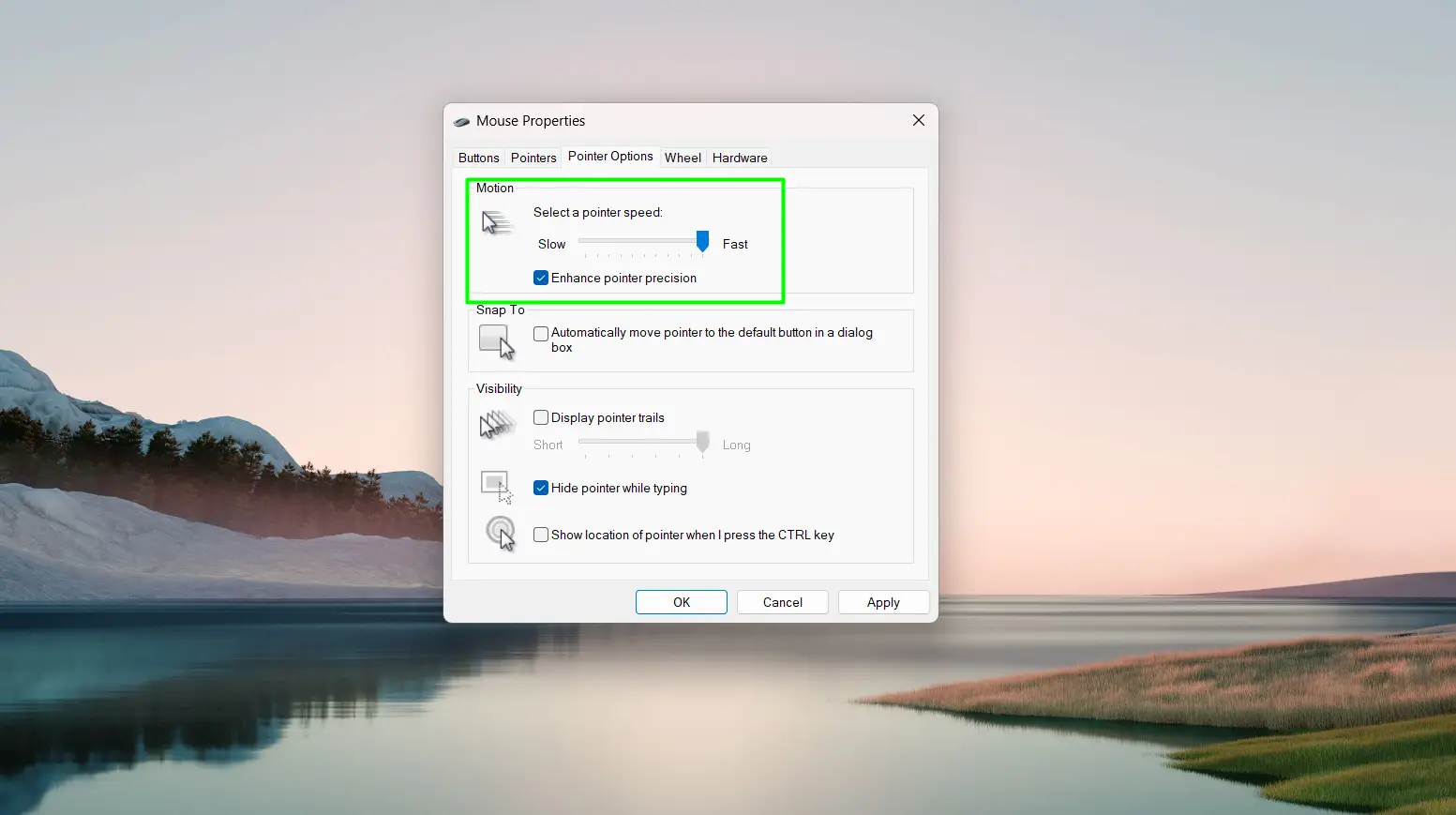 Turning Off Mouse Acceleration