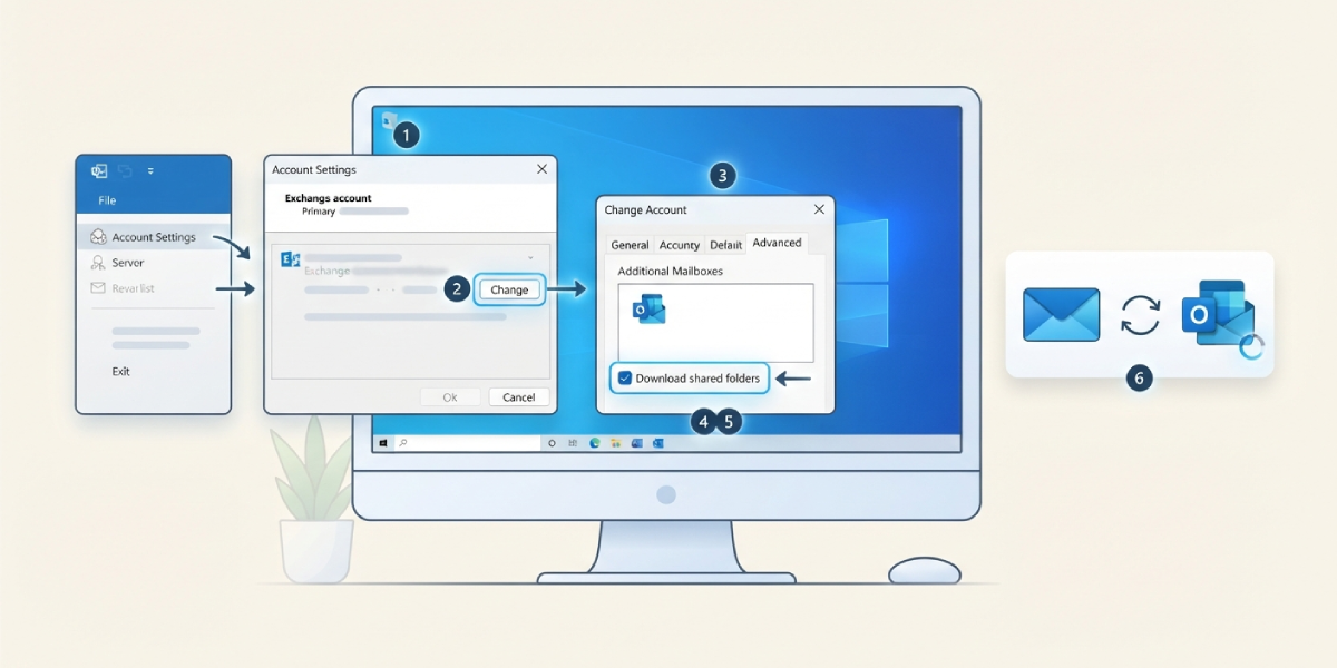 Check Cached Exchange Mode for the Shared Mailbox