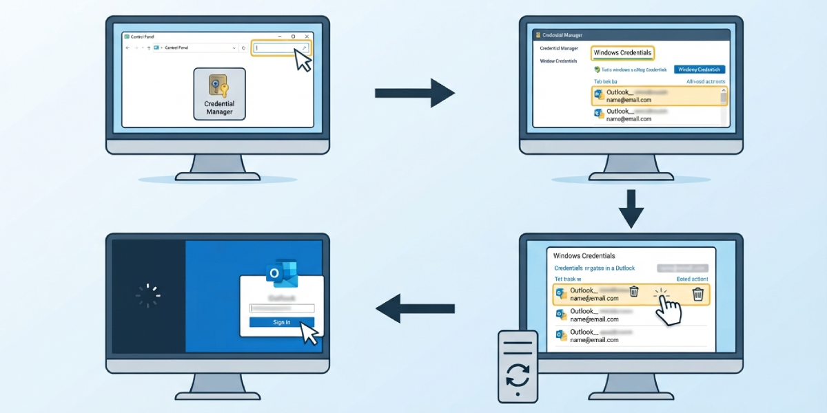 Clearing Cached Credentials for Outlook Error 0x85050041