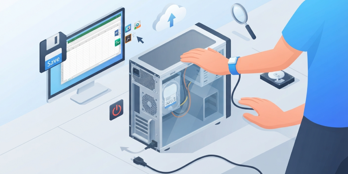 Close all open programs and save any active work