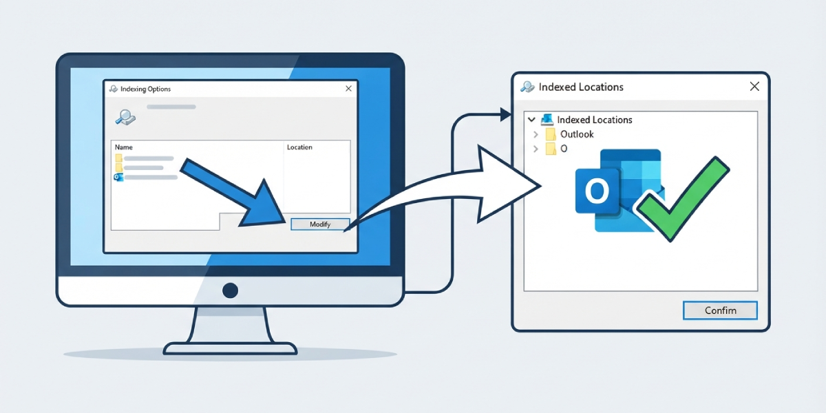 Confirm Outlook Data Files Are Included in the Index