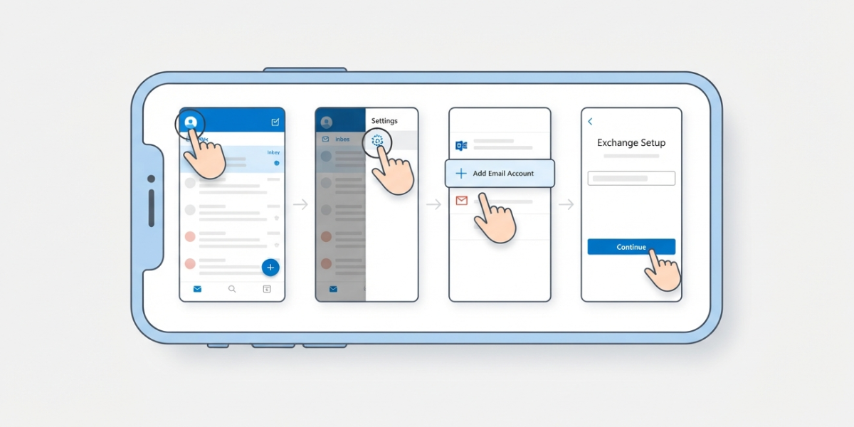 How to Add an Exchange Account in the Outlook Mobile App step by step