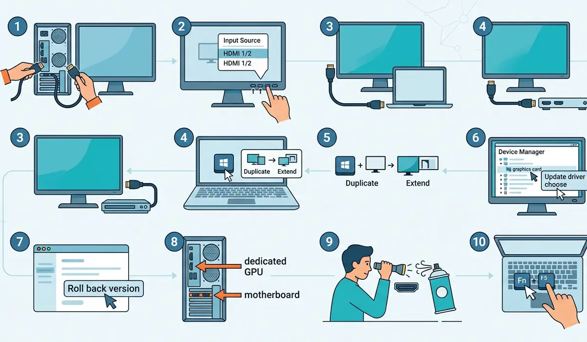 How to Fix an HDMI Port Not Detecting Monitor
