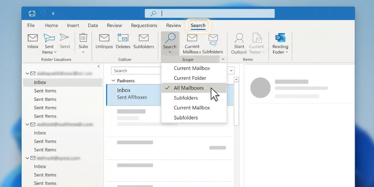 How to Search Across All Outlook Mailboxes at Once