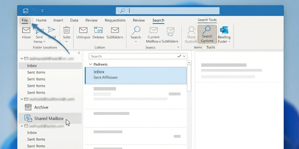 Including Shared Mailboxes and Archive Files