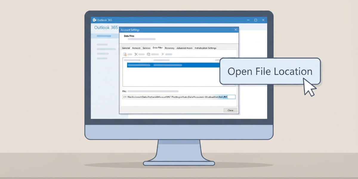 Method 1_ Check the File Path Through Outlook Settings