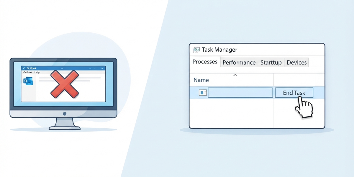 Method 1_ Close Outlook Completely