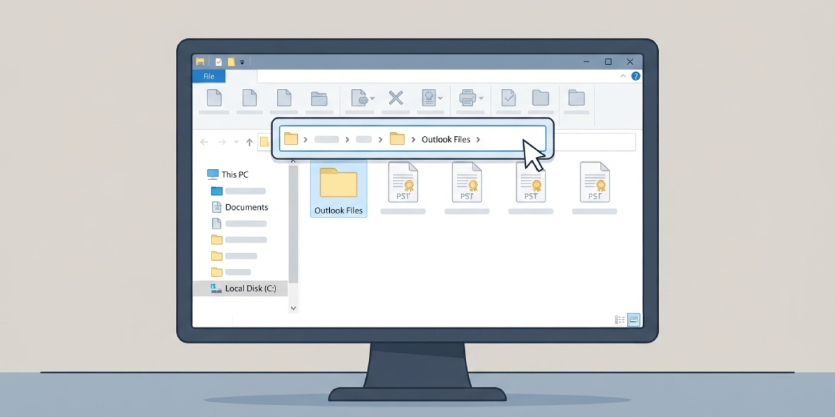 Method 2_ Locate the Default PST Folder Manually
