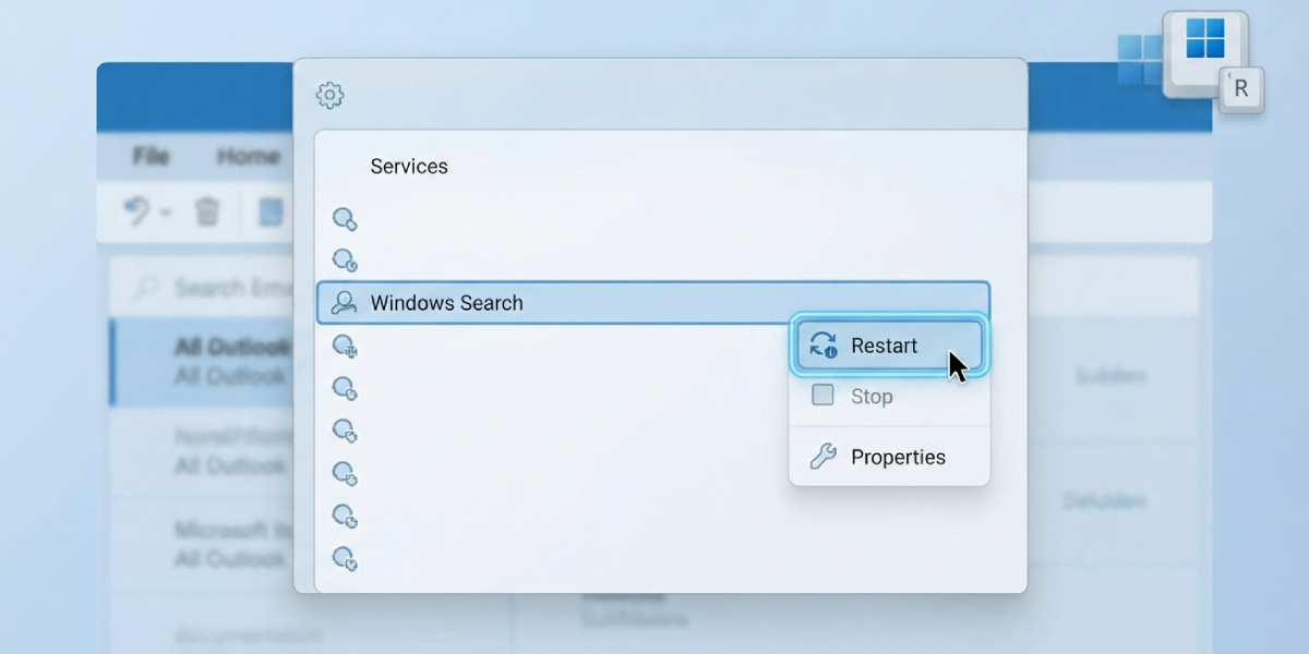 Restart the Windows Search Service