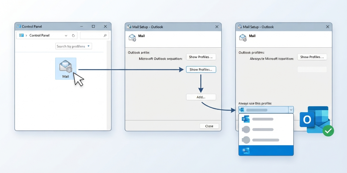 Step 7 Create a New Outlook Profile