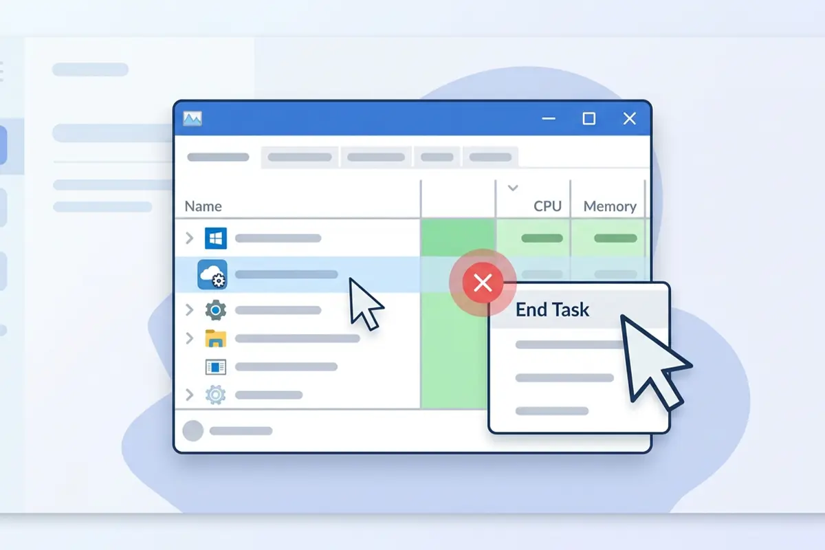 Close Unnecessary Processes in Task Manager