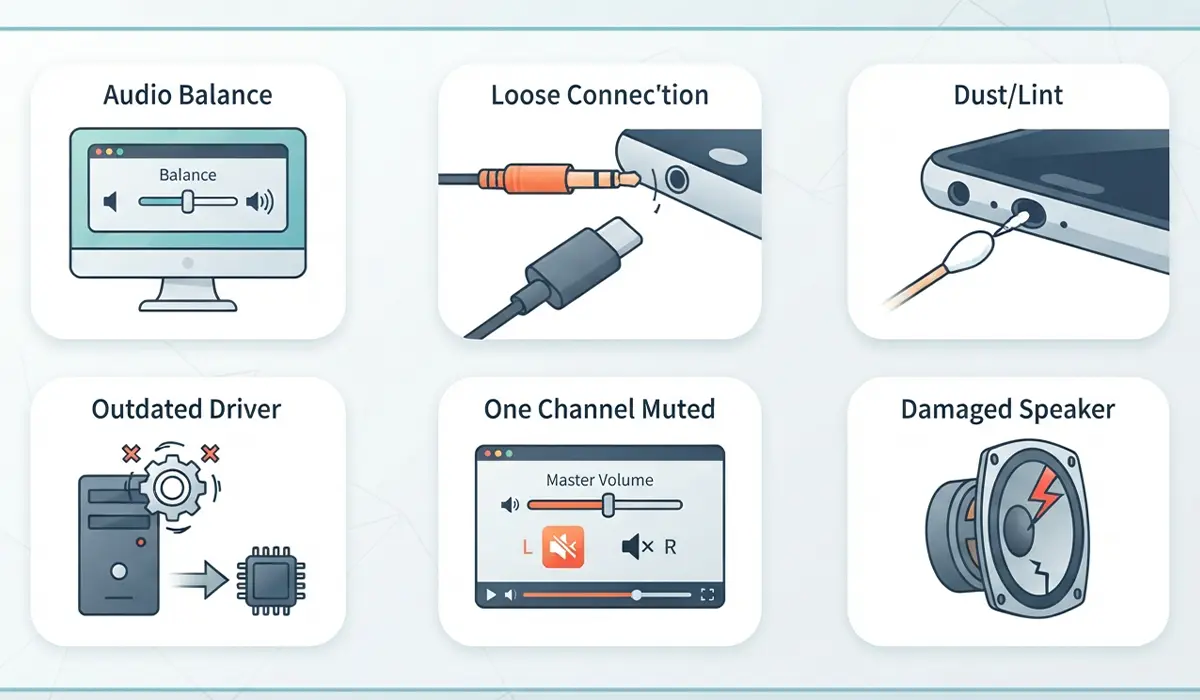 Common Causes of Audio Coming From Only One Speaker