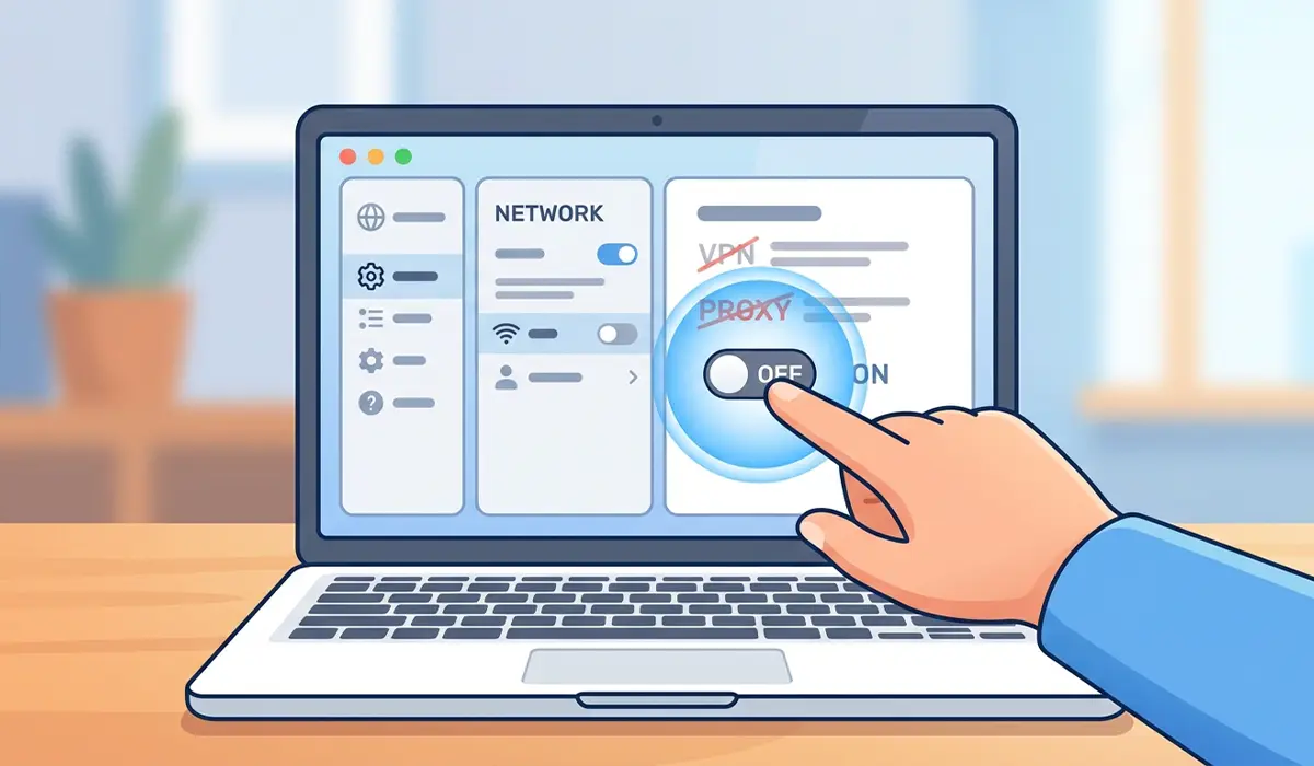Disable VPN or Proxy Temporarily