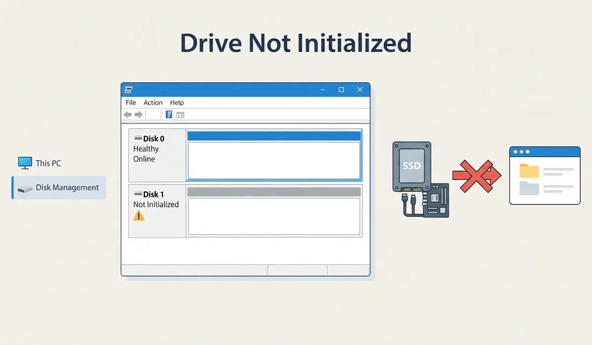 Drive Not Initialized in Windows