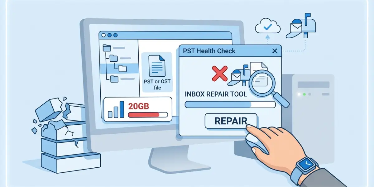 METHOD 5_ Check the Size and Health of the PST or OST File