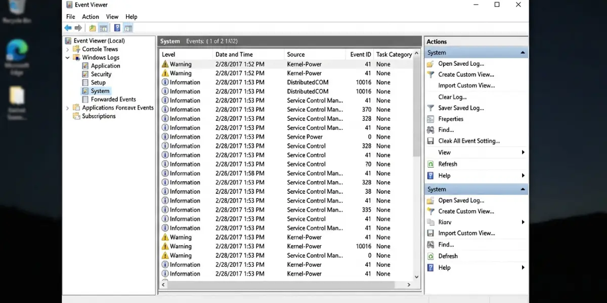 Opening Event Viewer