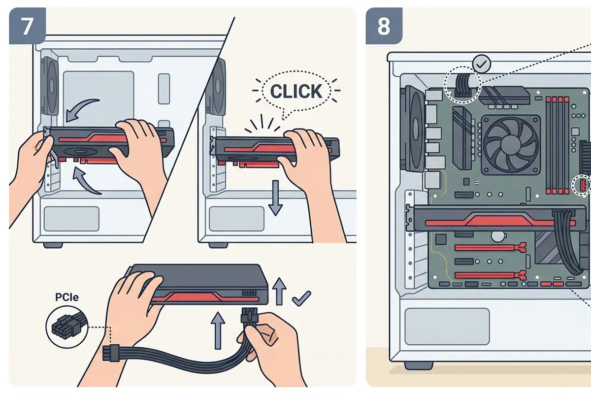 Reseat the Graphics Card and Power Cables