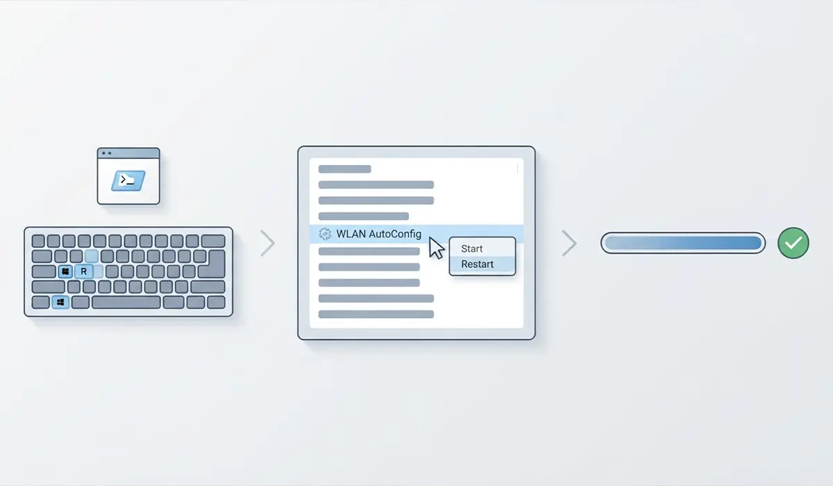 Restart the WLAN AutoConfig Service