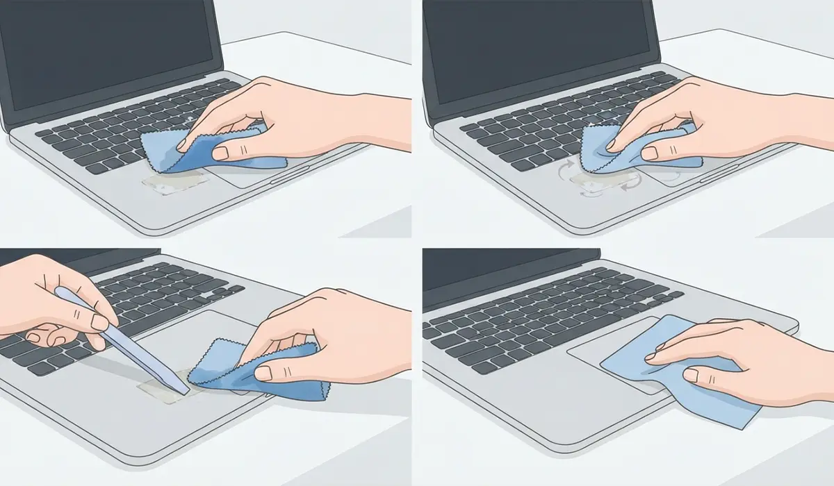 Step-by-Step-Removing Sticky Residue From a Laptop Body