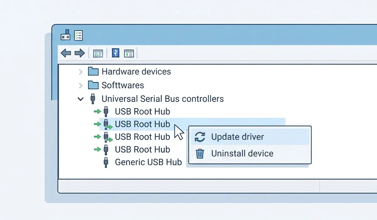 Update or Reinstall the USB Controller Driver