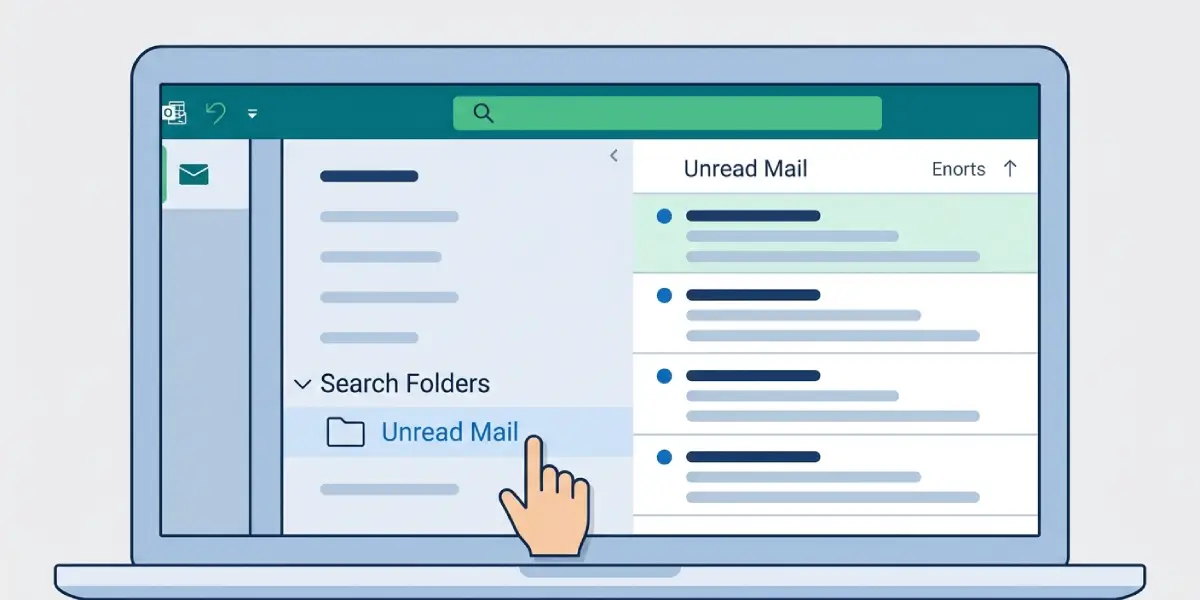 Using the Default Unread Mail Search Folder
