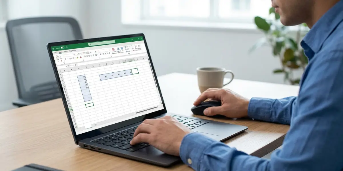 Using the Shortcut Across a Row or Column of Data