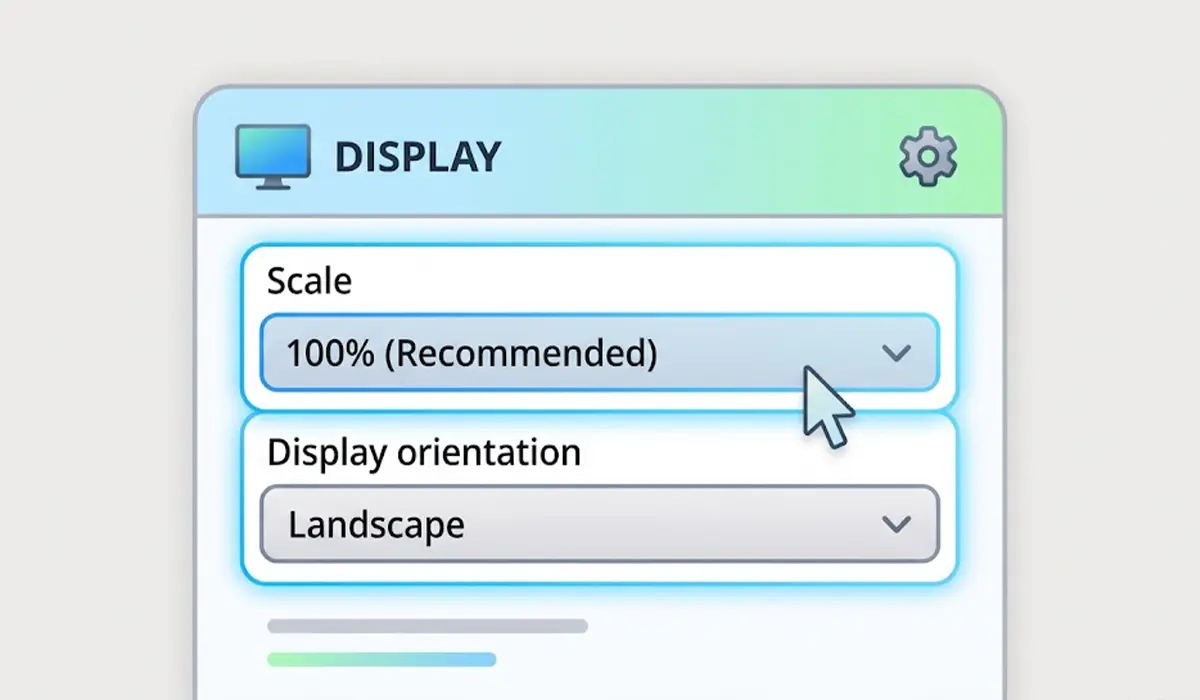 Check Display Scaling and Orientation