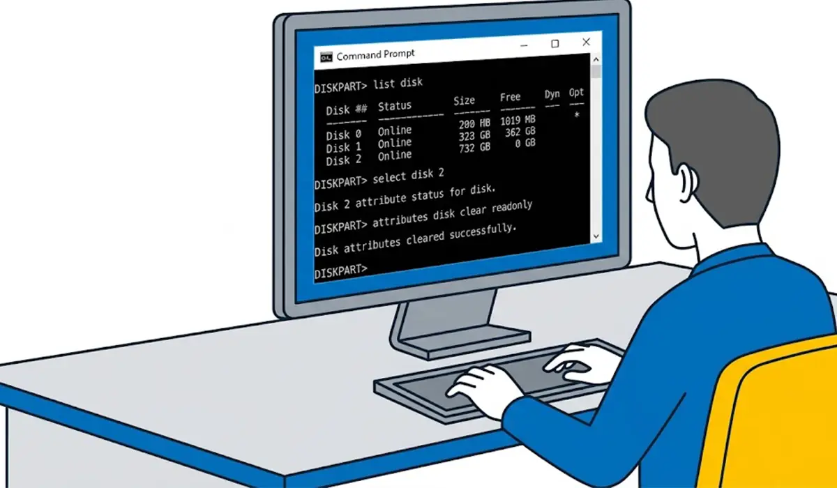 Clear the Read-Only Attribute With DiskPart