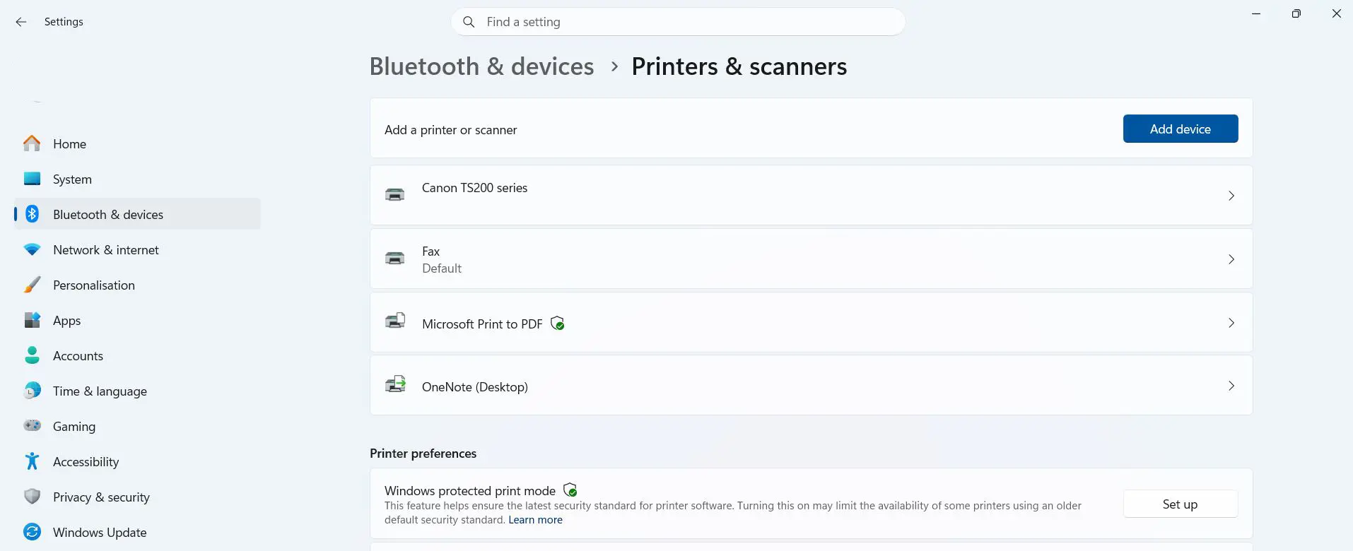 Click the name of your printer