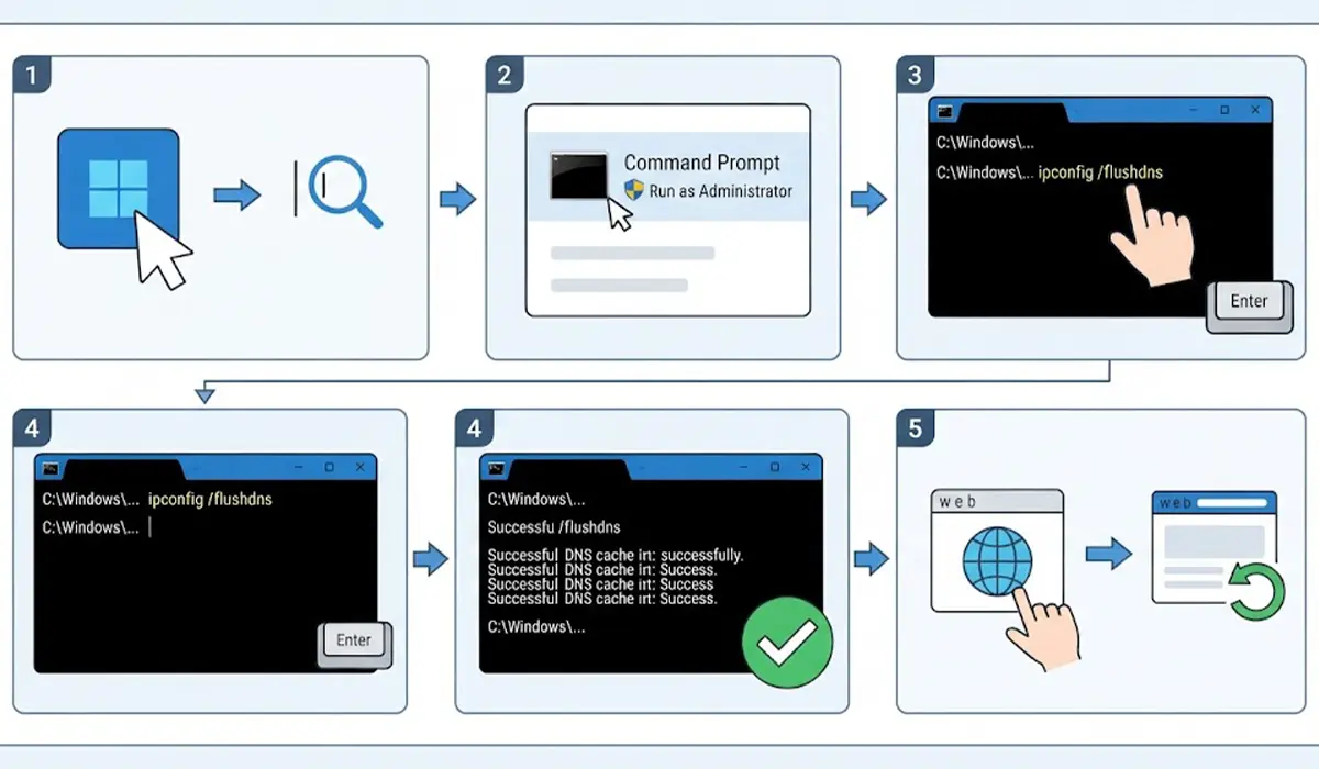 How to Flush DNS Cache on Windows Using Command Prompt